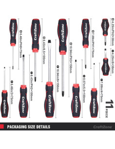 Juego de Destornilladores Magnéticos 11 Piezas CRAFTZONE 2