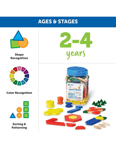 Bloques de Patrón de Madera Learning Resources 250 Piezas