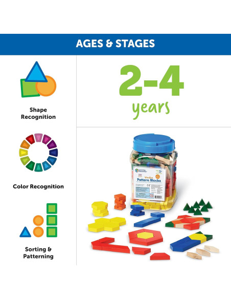 Bloques de Patrón de Madera Learning Resources 250 Piezas