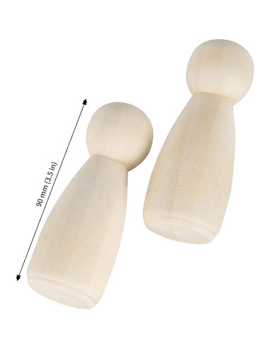 Paquete de 50 Muñecos de Madera JAPCHET 8.89 cm para Pintar