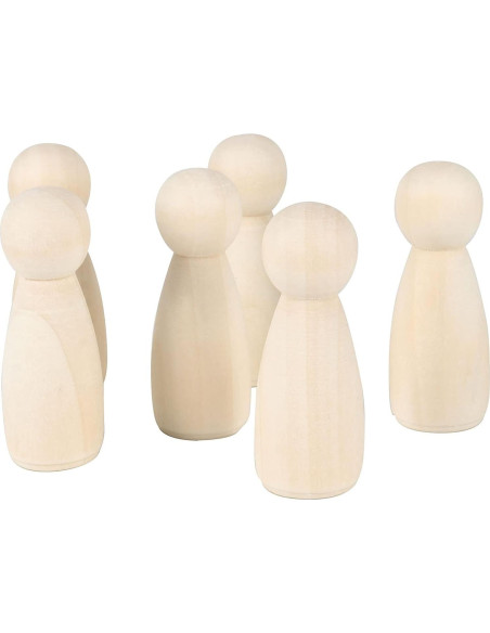 Paquete de 50 Muñecos de Madera JAPCHET 8.89 cm para Pintar