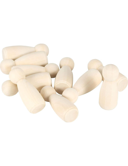 Paquete de 50 Muñecos de Madera JAPCHET 8.89 cm para Pintar