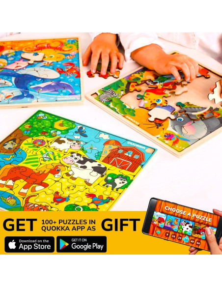 Rompecabezas de Madera QUOKKA para Niños 3 a 8 Años - 28 Piezas Rompecabezas de Madera QUOKKA para Niños 3 a 8 Años - 28 Piezas