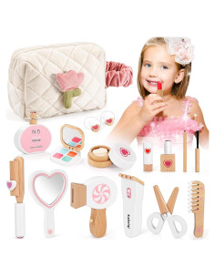 Juego de Maquillaje de Madera TUSEASY 16 Piezas para Niñas 3-8 Años