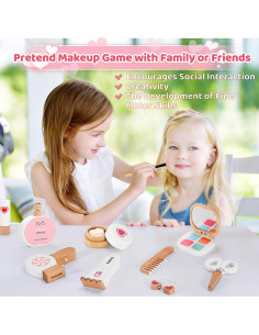 Juego de Maquillaje de Madera TUSEASY 16 Piezas para Niñas 3-8 Años 2