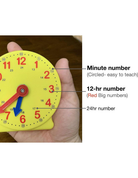 Reloj de Aprendizaje para Niños CM Wealth 10.4 cm 12/24 Horas