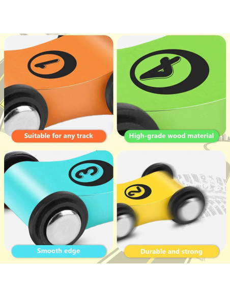 24 Coches de Madera XLSXEXCL para Rampa - Juguete Infantil