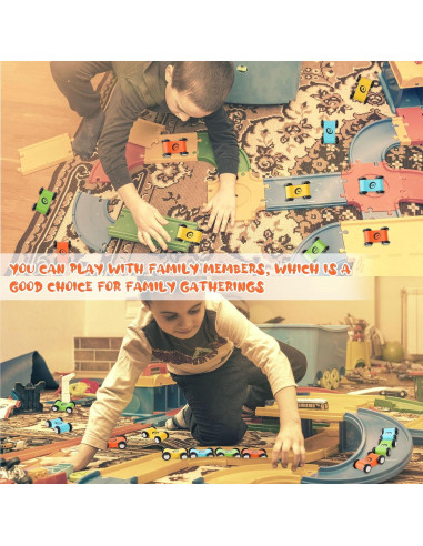 24 Coches de Madera XLSXEXCL para Rampa - Juguete Infantil