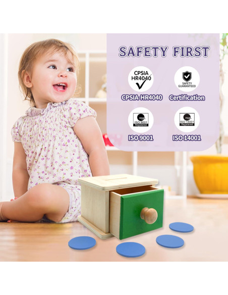 Caja de Monedas de Madera Kinder Park 18+ Meses Clasificador