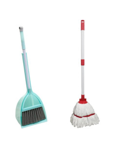 Juego de limpieza para niños: escoba, recogedor y fregona mini