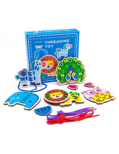 Tarjetas de Enhebrar de Madera Promise Babe - 5 Animales