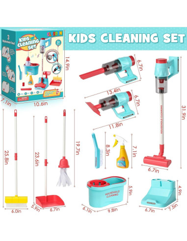 Juego de Limpieza para Niños Cleboen con Aspiradora 3 en 1