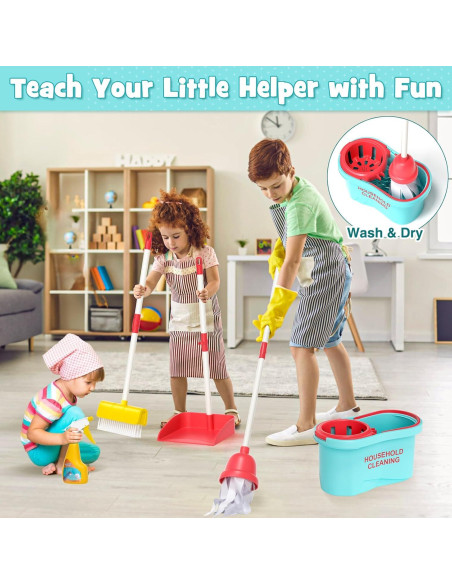 Juego de Limpieza para Niños Cleboen con Aspiradora 3 en 1