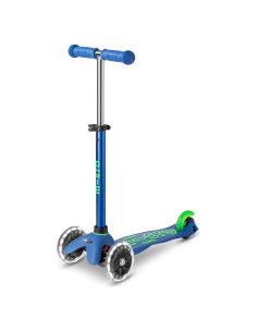 Scooter Micro Mini Deluxe LED 3 Ruedas Azul Cristal