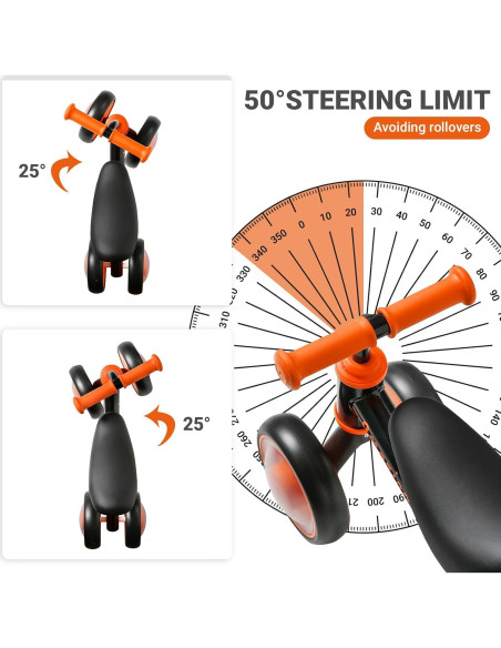 Bicicleta de Equilibrio AmazingJoy para Niños 1-3 Años con Luz