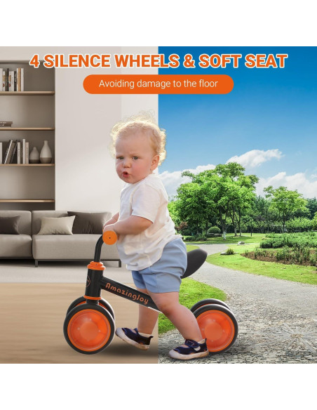Bicicleta de Equilibrio AmazingJoy para Niños 1-3 Años con Luz