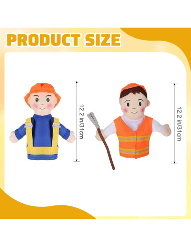 Conjunto de 10 Marionetas de Mano Lenwen Multiculturales 31 cm