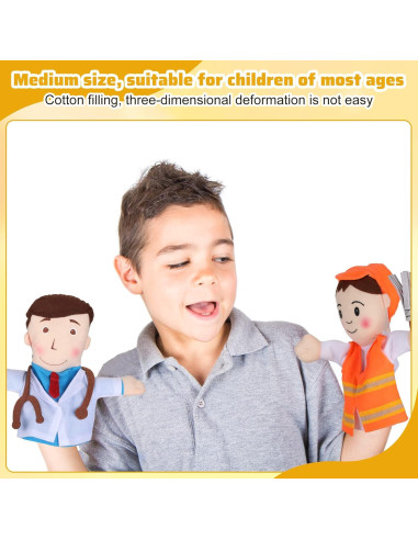 Conjunto de 10 Marionetas de Mano Lenwen Multiculturales 31 cm