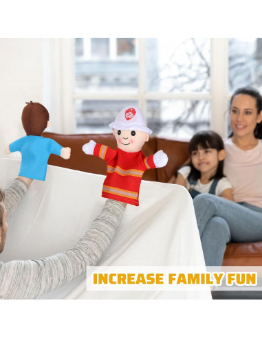 Conjunto de 10 Marionetas de Mano Lenwen Multiculturales 31 cm