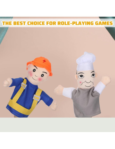 Conjunto de 10 Marionetas de Mano Lenwen Multiculturales 31 cm