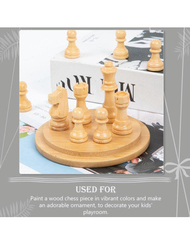 Piezas de Ajedrez de Madera TOYANDONA 50pcs DIY 3x3cm