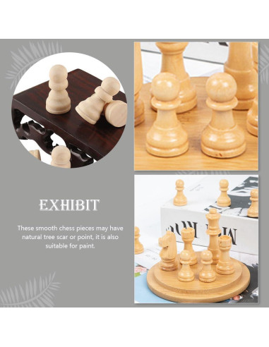 Piezas de Ajedrez de Madera TOYANDONA 50pcs DIY 3x3cm