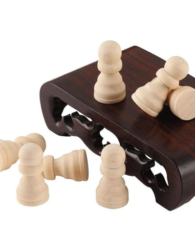 Piezas de Ajedrez de Madera TOYANDONA 50pcs DIY 3x3cm