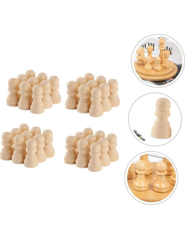 Piezas de Ajedrez de Madera TOYANDONA 50pcs DIY 3x3cm
