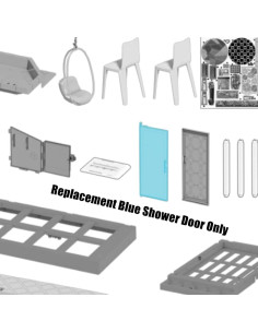 Puerta de Ducha Azul Repuesto Barbie Casa de Ensueño GRG93 2