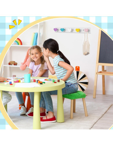 Perchero de Pared para Niños Maitys 2 Pcs Corazón Colorido