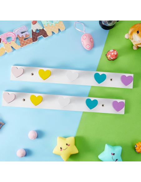 Perchero de Pared para Niños Maitys 2 Pcs Corazón Colorido