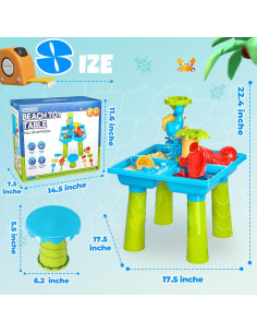 Mesa de Agua 4 en 1 BelloChiddo para Niños 1-3 Años con Accesorios 2