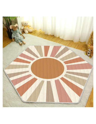 Alfombra de Juego Hexagonal Funtery para Bebés - Elemento Arcoíris