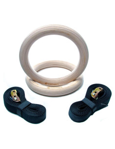 Anillas de Gimnasia de Madera Rubberbanditz con Correas 4.88m