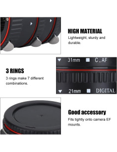 Juego de anillos adaptadores macro Serounder EF 13mm 21mm 31mm 2