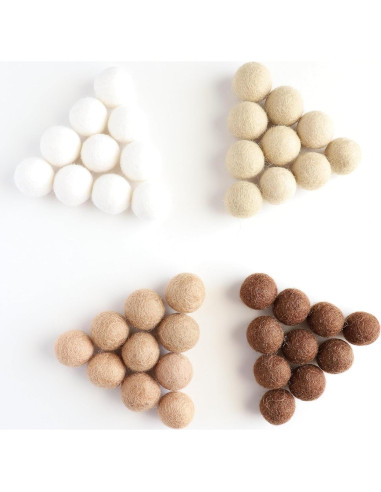 Conjunto de 60 Pompones de Fieltro Marrón 2.5cm - Mini Fábrica de Fieltro