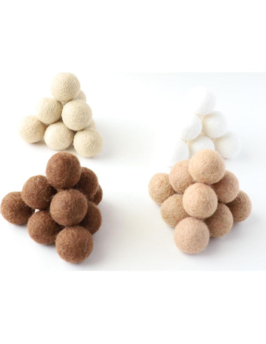 Conjunto de 60 Pompones de Fieltro Marrón 2.5cm - Mini Fábrica de Fieltro