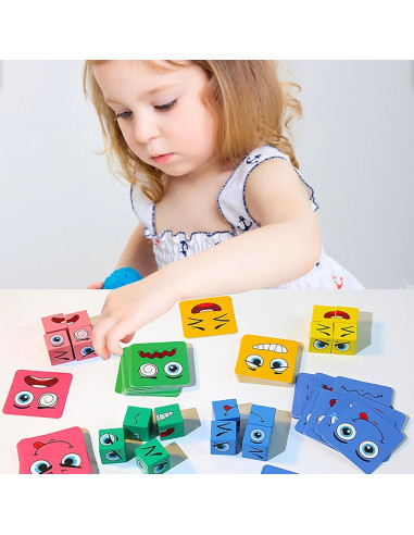 Juego de Cubo Mágico de Madera ChristmaxStore - Rompecabezas Educativo