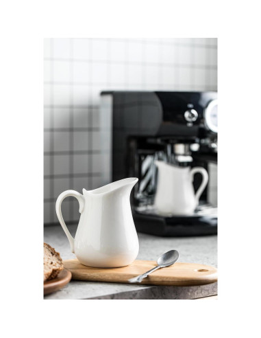 Jarra para Crema 500 ml LYEOBOH Cerámica Blanca con Asa