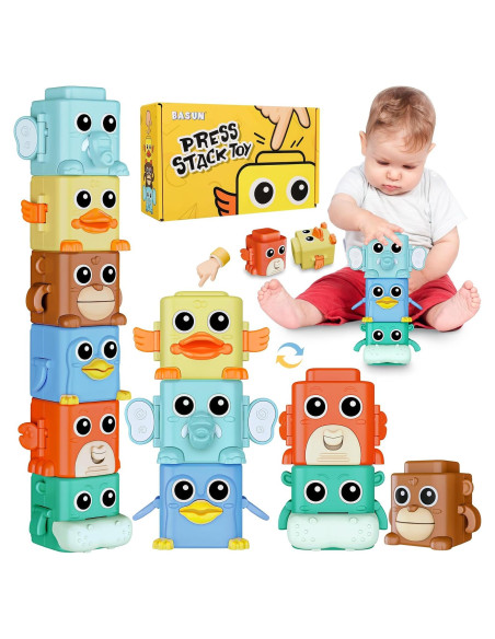 Juego de Juguetes Apilables BASUN 6 en 1 para Bebés 18+ Meses Juego de Juguetes Apilables BASUN 6 en 1 para Bebés 18+ Meses