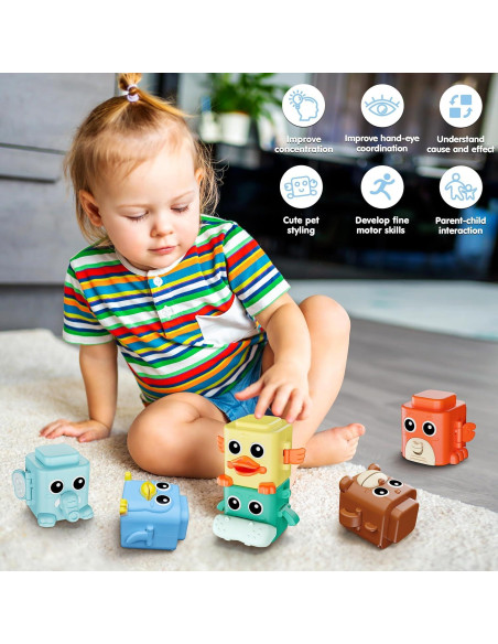 Juego de Juguetes Apilables BASUN 6 en 1 para Bebés 18+ Meses Juego de Juguetes Apilables BASUN 6 en 1 para Bebés 18+ Meses