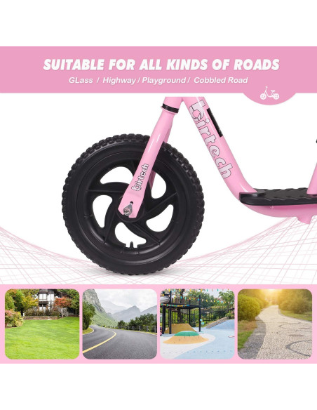 Bicicleta de Equilibrio Birtech Rosa 12 Pulgadas Ajustable
