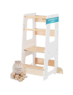 Taburete de Cocina KYWAI para Niños Blanco, Altura Ajustable