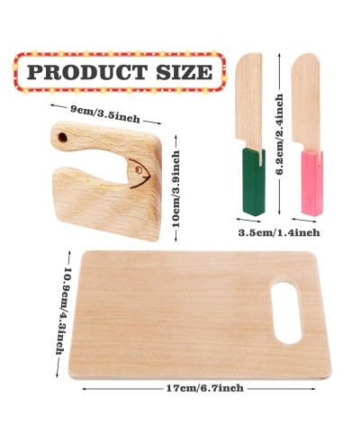 Juego de Cuchillos de Madera para Niños VAIPI - 4 Piezas