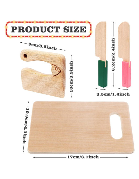 Juego de Cuchillos de Madera para Niños VAIPI - 4 Piezas