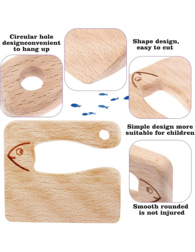 Juego de Cuchillos de Madera para Niños VAIPI - 4 Piezas
