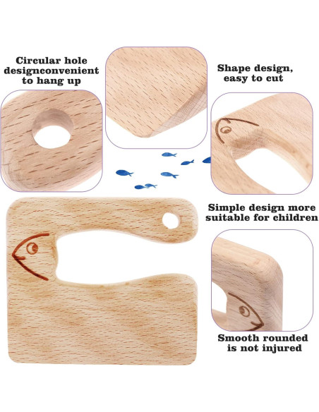 Juego de Cuchillos de Madera para Niños VAIPI - 4 Piezas