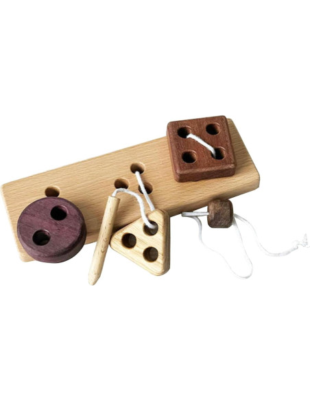 Juguete de Enhebrado de Madera Adena Montessori 22.9 cm Juguete de Enhebrado de Madera Adena Montessori 22.9 cm