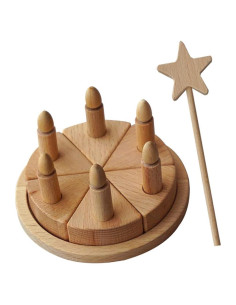 Juego de Pastel de Cumpleaños de Madera Beavorty - 11.27 cm