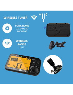 Afinador Metrónomo KLIQ MetroPitch-Air Negro - Para Guitarra, Bajo, Violín, Ukelele 2